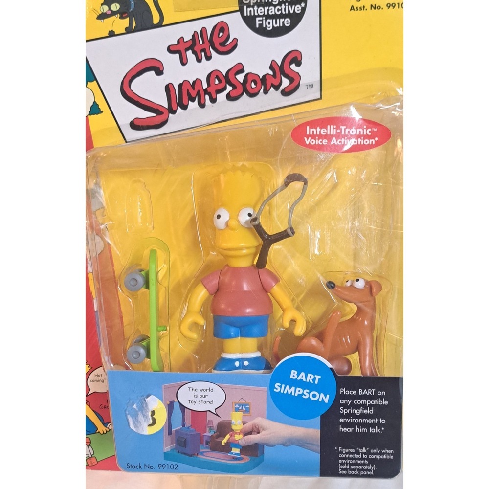Vintage 2000 Playmates The Simpsons Bart Simpson Interactive Figure MOC Rare - Picture 2 of 5